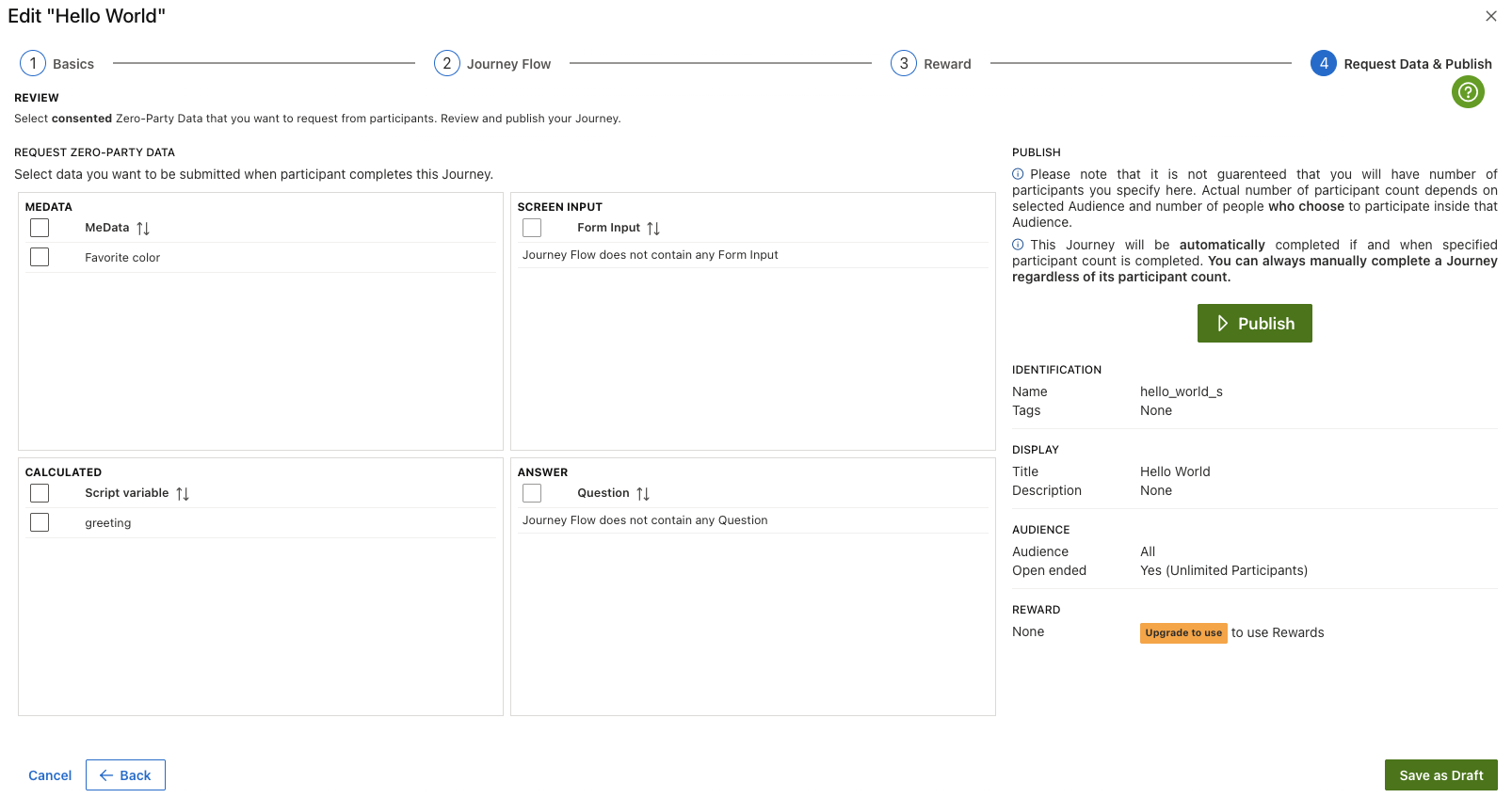 Publish summary